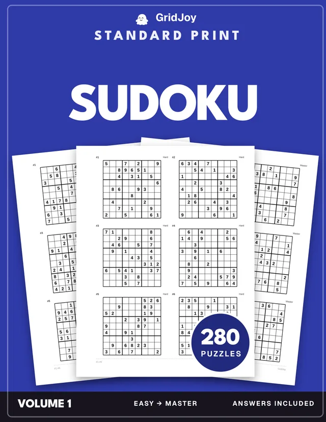 Cover of Sudoku · Standard — 280 Puzzles · Standard 8.5×11 · Every Solution Printed